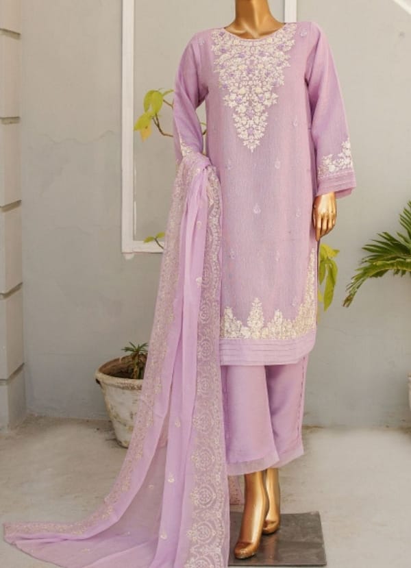 Festive Emb Chiffon Mauve - Pret