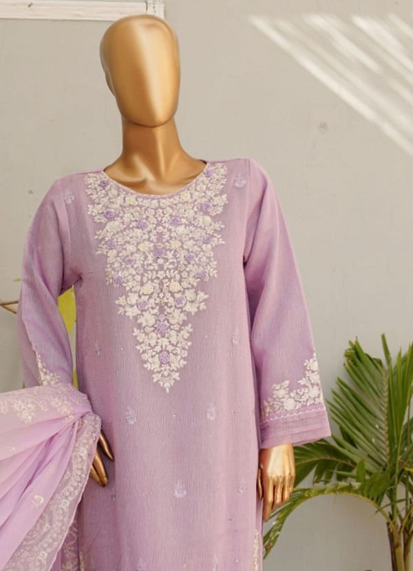 Festive Emb Chiffon Mauve - Pret - Image 3