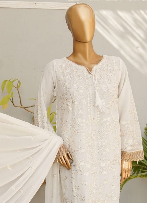 Festive Emb Chiffon White - Pret - Image 2